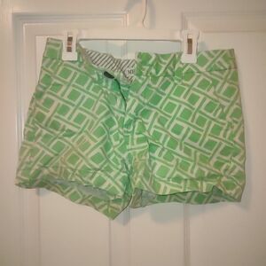 Size 2 - Merona Green & White Shorts with Geometric Pattern